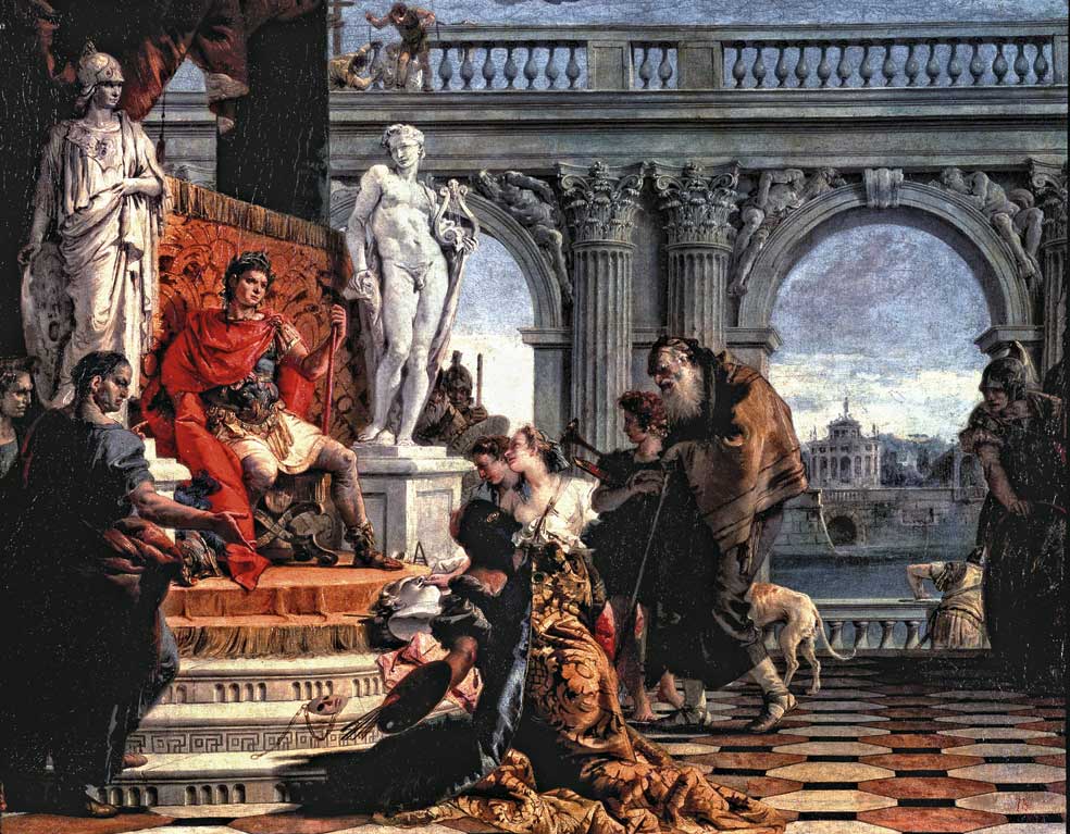 Guapo y joven, así se mandó representar a Augusto, el emperador con más estatuas. En 1743, Giovanni Battista Tiepolo lo pintó esplendoroso en su lienzo Mecenas presentando las artes a Augusto.