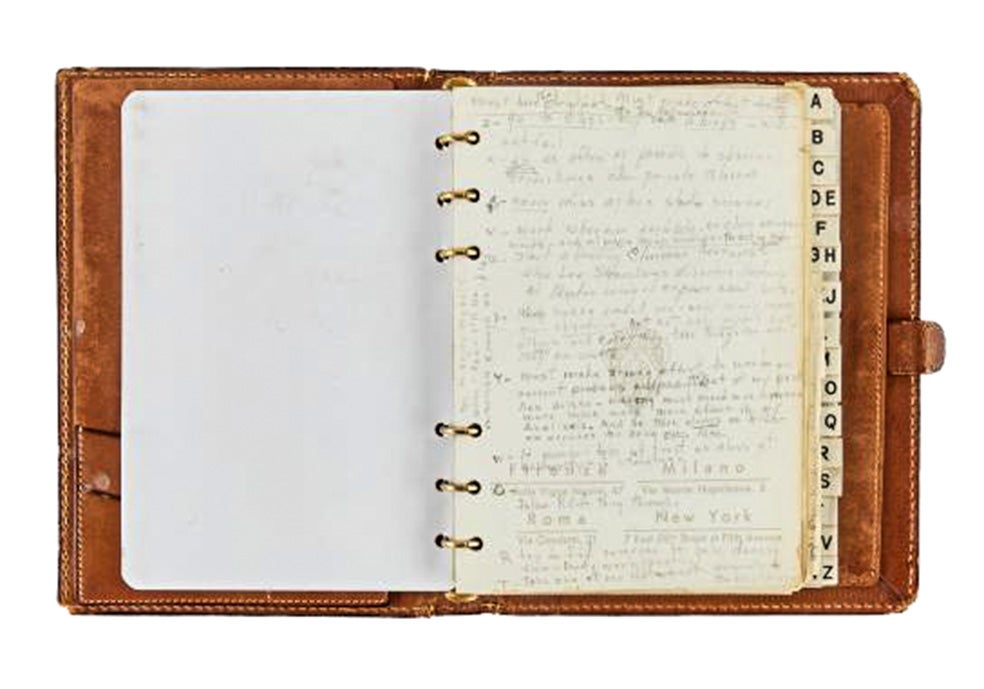 Cuaderno de notas y direcciones de Marilyn que se ha subastado recientemente.