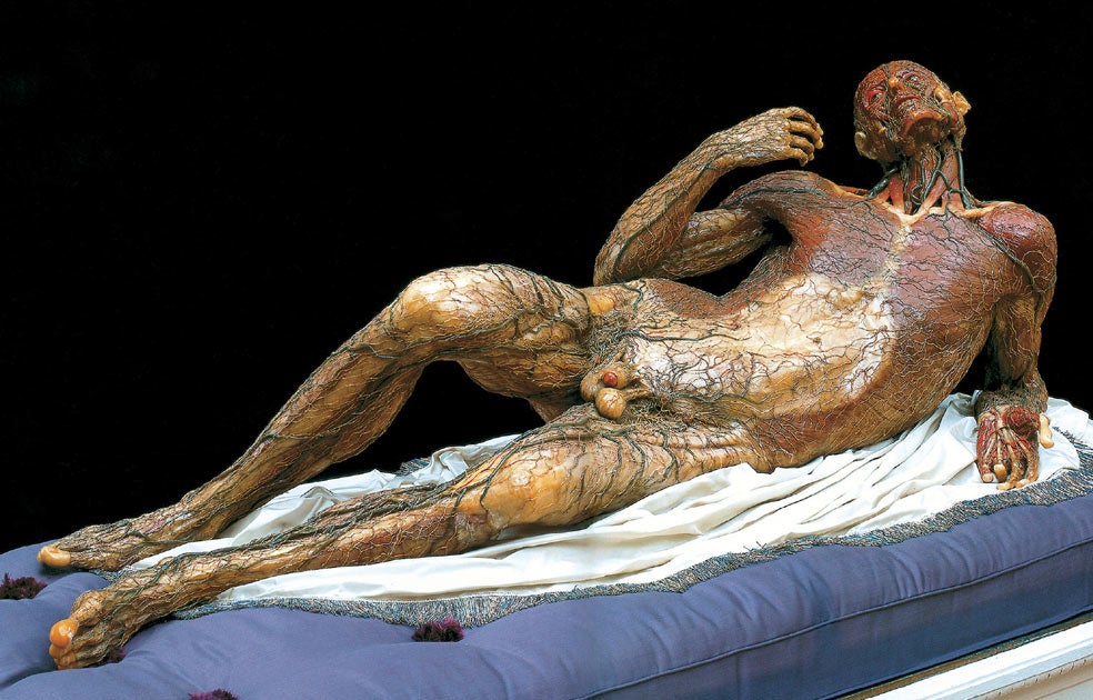 Las figuras de cera de cuerpos desollados con pose de escultura clásica se pusieron de moda entre los médicos de la Ilustración para estudiar la anatomía humana.