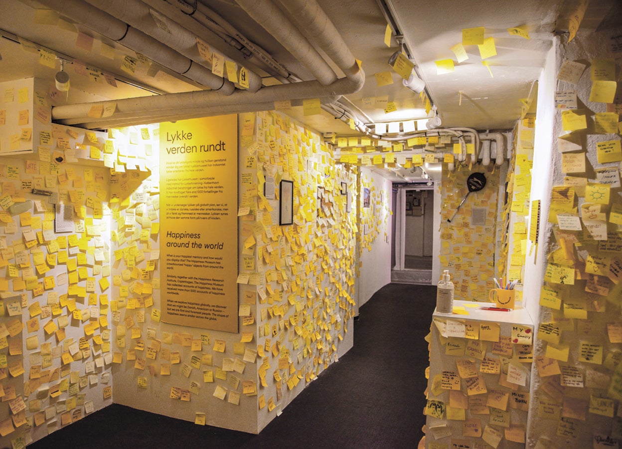 Se usan también como soporte artístico. Aquí, una sala del Museo de la Felicidad de Copenhague. |