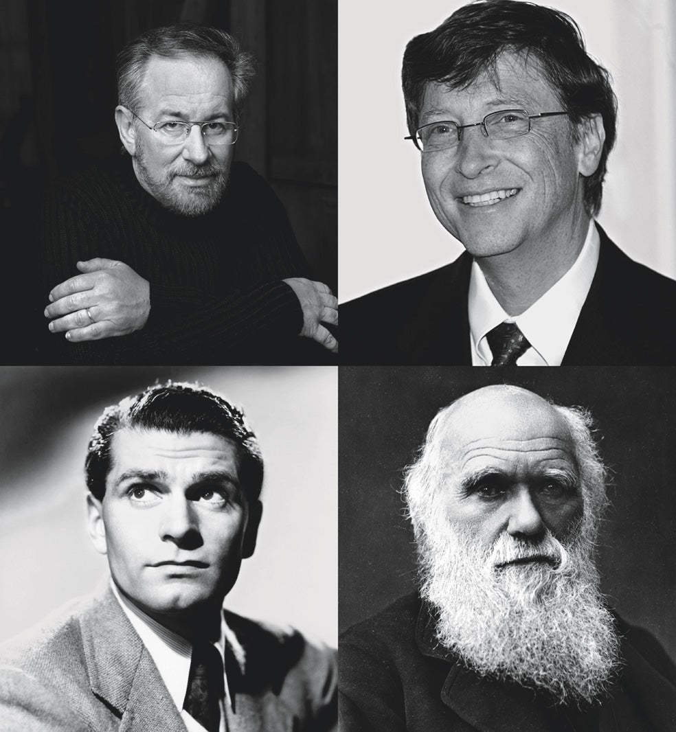 Es lo que tienen en común estos cuatro hombres. Steven Spielberg salió corriendo de clase a vomitar cuando le pidieron disecconar una rana. Bill Gates de pequeño fue a psicoterapia por su extrema timidez. Lawrence Oliver sufrió fobia social a pesar de estar en la cima de su carrera. Darwin temía a casi todo: a las serpientes, a las multitudes, a estar solo, a ir de viaje...