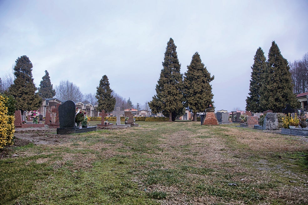 El cementerio de Massa Finalese, uno de los escenarios de los crímenes.