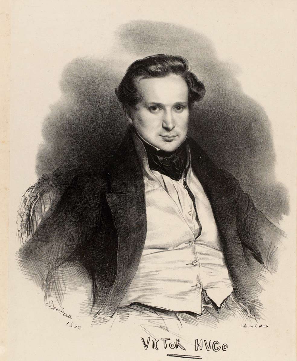 La niñez de Victor Hugo transcurrió entre Francia, Italia y España donde su padre, militar, iba prestando servicios al ejército francés. Su padre salió de España en 1813, tras la retirada de las tropas francesas y tras haber participado en la Batalla de Vitoria, su última derrota. Así fue que Victor Hugo regresó a París, donde retomaría su educación ya orientada a la literatura.