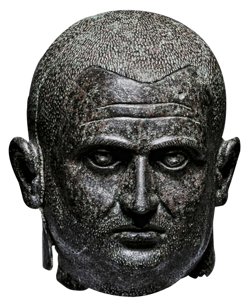 Esta cabeza fue datada como de finales del siglo III por la casa de subastas londinense Bonhams, que fijó su precio entre 200.000 y 300.000 libras. Decimus Caelius Calvinus Balbinus fue coemperador de Roma junto con Pupieno durante apenas 99 días, al cabo de los cuales, en julio del año 238, fue asesinado por sus pretorianos.