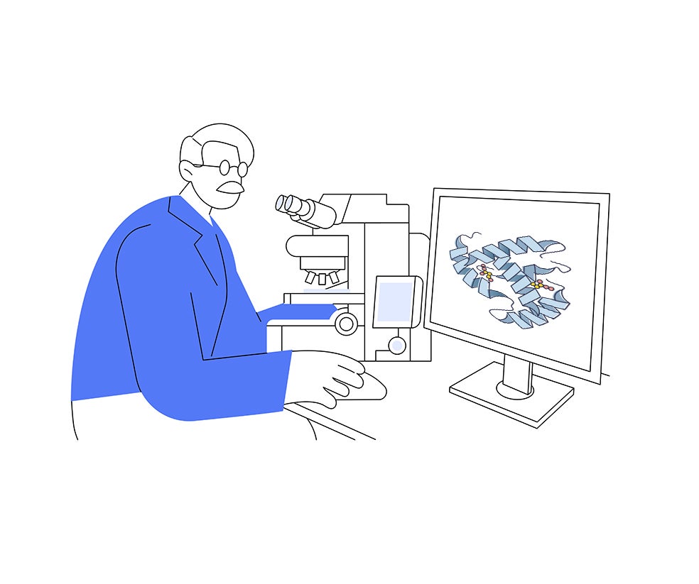 Imagen - 6. Un proceso invisible: Luego extraen la proteína de la bacteria y prueban si su diseño funciona como estaba planeado. Las proteínas miden entre 1 y 10 nanómetros (una milmillonésima parte de un metro). Toda esta operación no es visible al ojo humano, ni siquiera bajo un microscopio de laboratorio 'normal'. Se usan microscopios de superresolución.