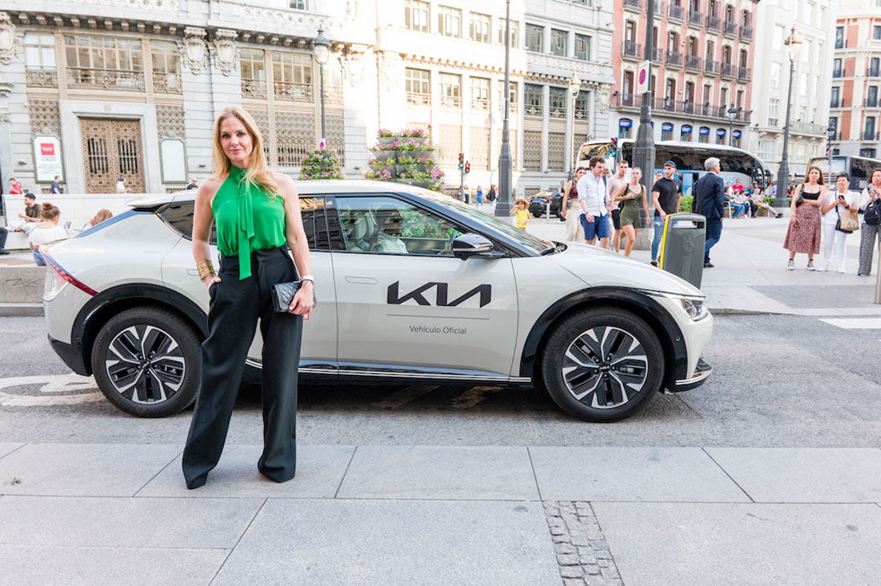 Genoveva Casanova a su llegada a la Real Academia de Bellas Artes de San Fernando, en la calle Alcalá de Madrid.