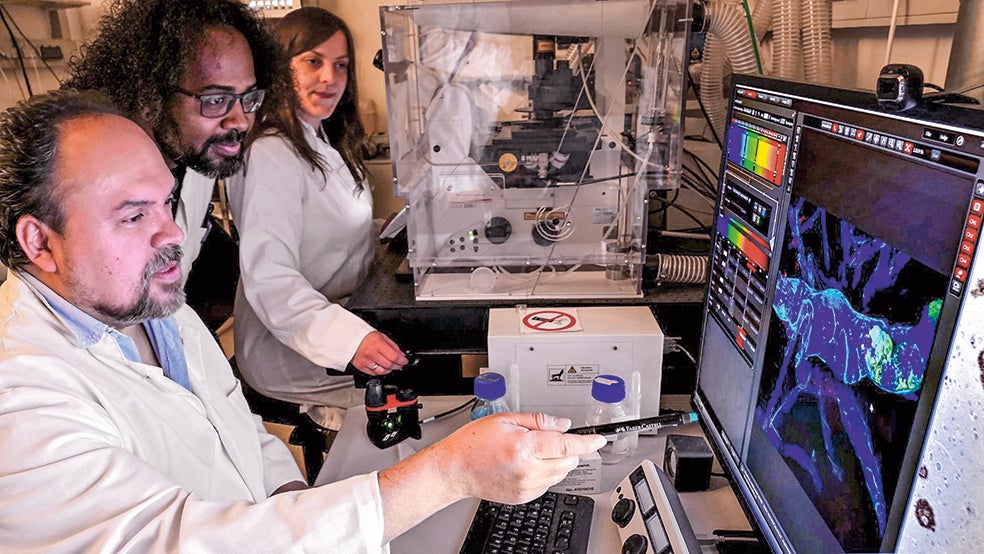 El neuropatólogo Diego Sepúlveda y su equipo en el Centro Médico Universitario Hamburgo-Eppendort (Alemania).