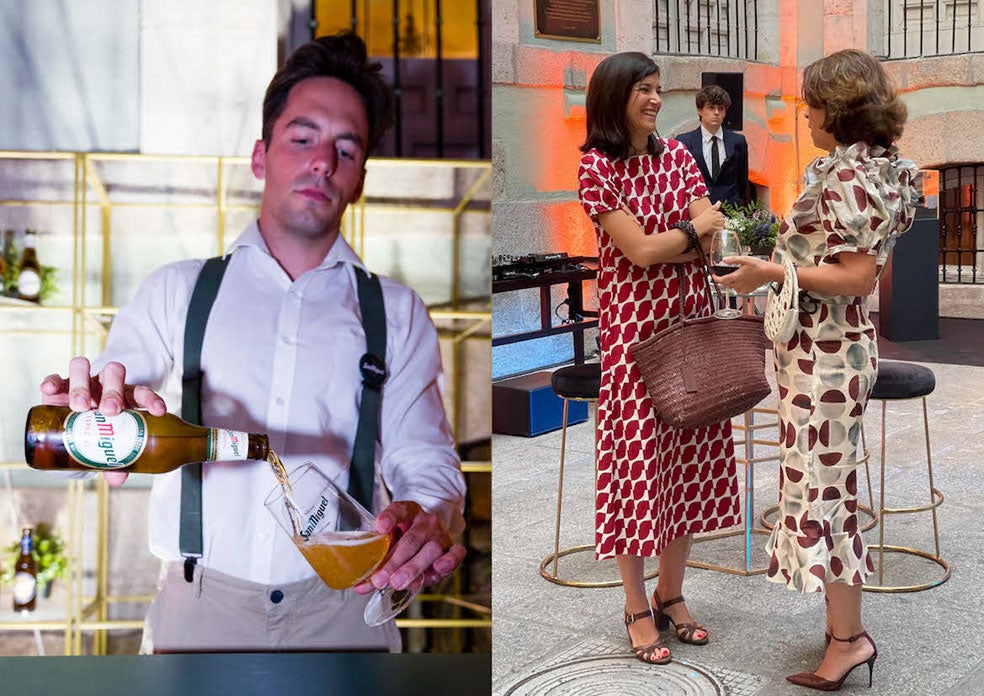 Los primeros invitados en llegar al evento fueron recibidos por el equipo de XLSemanal. En la imagen de la derecha, la editora Sandra Ollo, directora de la editorial Acantilado y Quaderns Crema, junto a Fátima Uribarri, de XLSemanal.