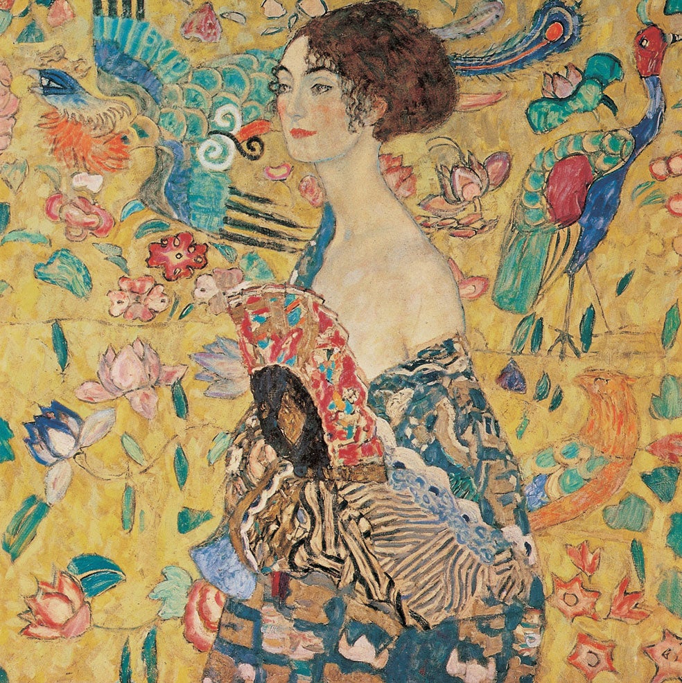Dama con abanico [Dame mit Fächer] se acaba de convertir en la obra más cara subastada en Europa: 99,2 millones de euros. La protagonista de la obra de Klimt es, en este caso, una mujer desconocida.