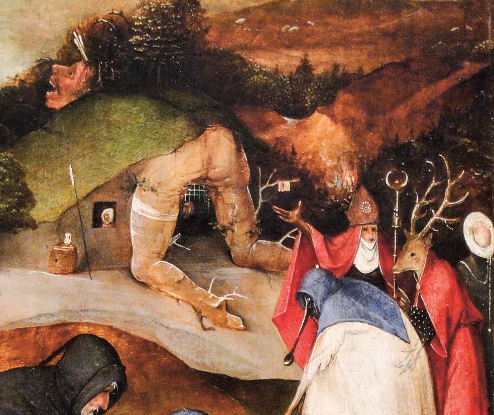 Detalle de Las tentaciones de san Antonio, del Bosco. Se creía que el semen se producía en el cerebro por la similitud entre ambas texturas.