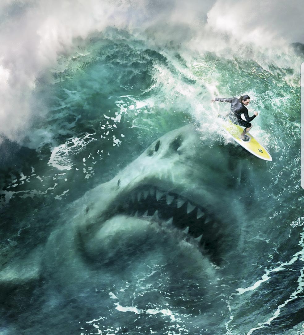 El tiburón de la película de Spielberg es un 'pezqueñín' al lado del megalodón. Así lo ha imaginado el cine, como lo vemos en este fotograma de Megalodón.