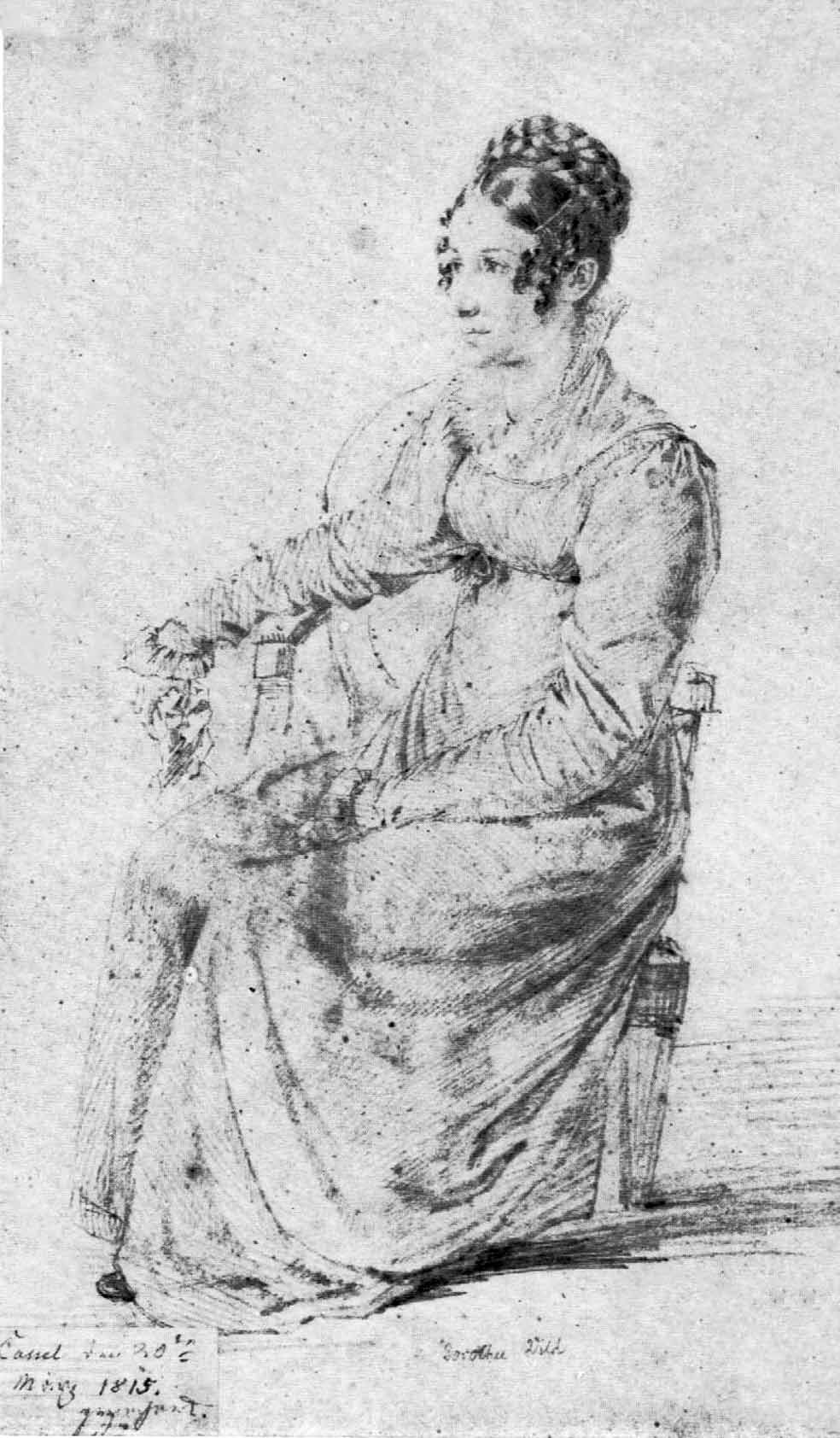 En 1825, Wilhelm se casó con Dorothea Wild, la hija del boticario de Kessel, que desde 1810 los ayudaba a recopilar cuentos. Tuvieron cuatro hijos. Pese a la boda, ambos hermanos siguieron viviendo bajo el mismo techo