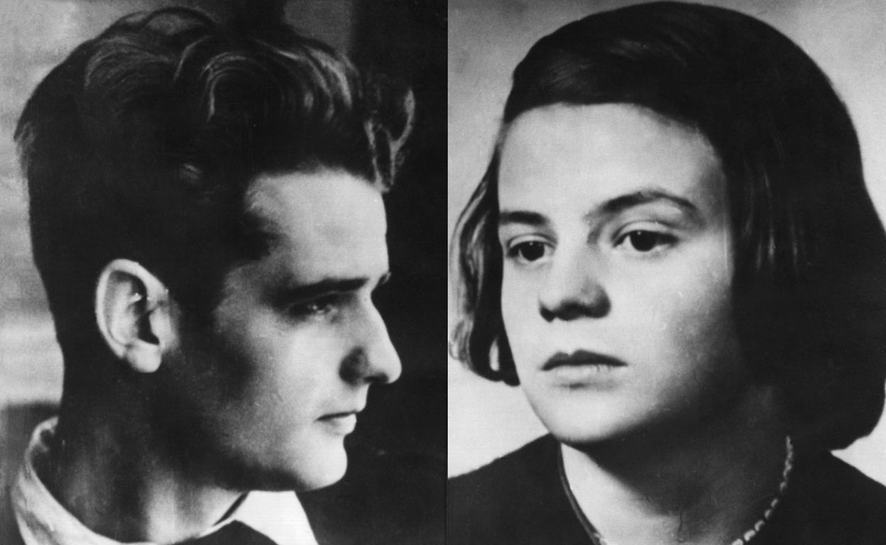 Hans Scholl harto del fanatismo nazi, gestó, en 1942, La Rosa Blanca a la que se unió su hermana Sophie.