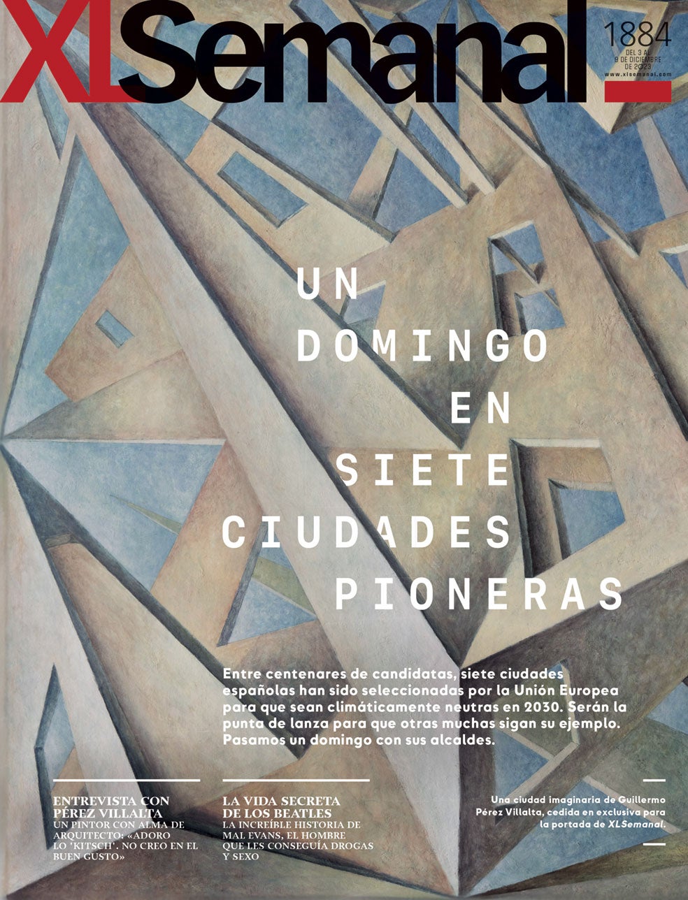 Un detalle de Perspectiva en libertad –obra de gran tamaño en forma de romboide– ilustra la portada de XLSemanal. «Es una ciudad imaginaria –dice su autor– hecha a base de recuerdos de diferentes espacios».