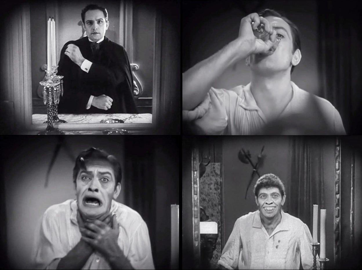 Dr. Jekyll al comienzo de la película y la fascinante secuencia de su primera transformación en Mr. Hyde. Un viaje a través de la oscura metamorfosis que desencadena la esencia del bien y el mal y que recoge la cámara como si fuese el propio ojo del Dr. Jekyll.