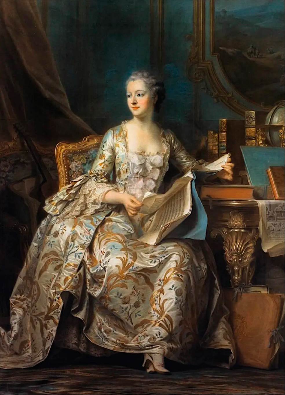 Madame de Pompadour apoyó a pintores, escultores y favoreció la Enciclopedia de Diderot. También protegió a Montesquieu y se involucró en proyectos arquitectónicos.