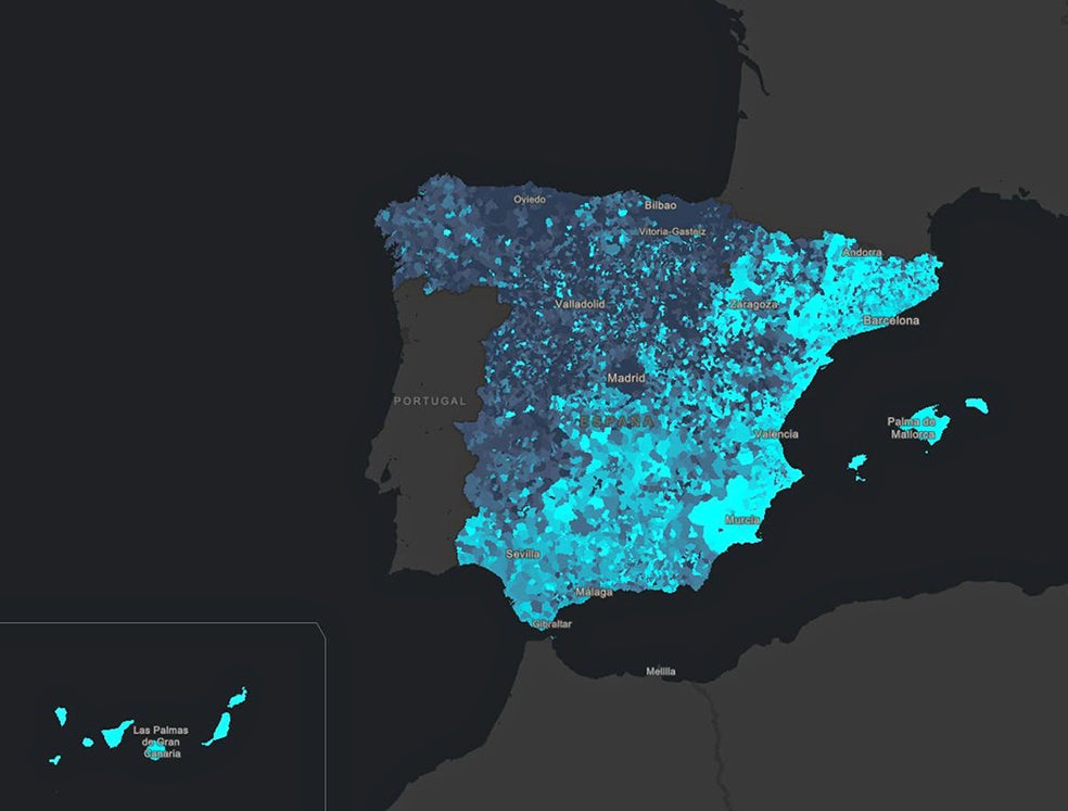 En España, el gasto medio en agua mineral es de 60 euros al año por familia, pero en las regiones del Este el consumo de agua embotellada en mucho mayor, que en el oeste, que usan más la del grifo, como se aprecia en el mapa.