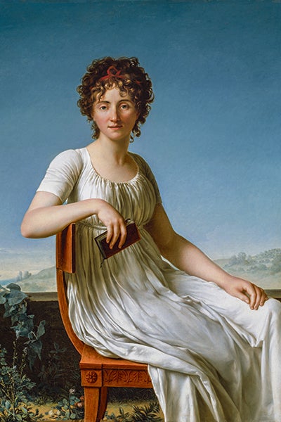 Imagen secundaria 2 - Homenaje macabro. Tras los años del Terror se celebraron en París 'bailes de víctimas' donde se imitaba la indumentaria de los guillotinados y se usaban collares rojos en alusión a sus cuellos sangrantes. El pelo corto se sofisticó con lazos y se usó un flequillo desordenado para cubrir frentes muy anchas o marcas de viruela.