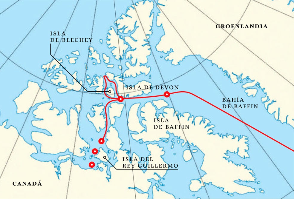 Los barcos zarparon de Inglaterra en mayo de 1845. En julio superaron Groenlandia y se internaron en el estrecho de Lancaster, considerado la puerta de entrada al paso del Noroeste.