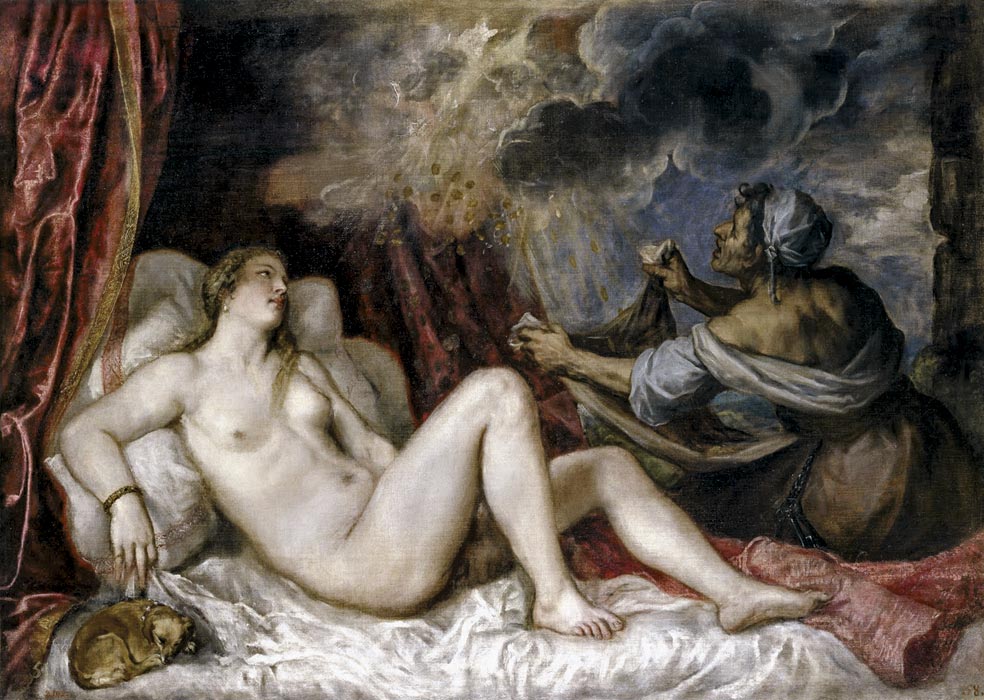 En 1827, tras la creación del Museo del Prado, 70 desnudos se confinaron en una sala reservada. Este Tiziano muestra a Júpiter poseyendo a Dánae en forma de lluvia de oro.