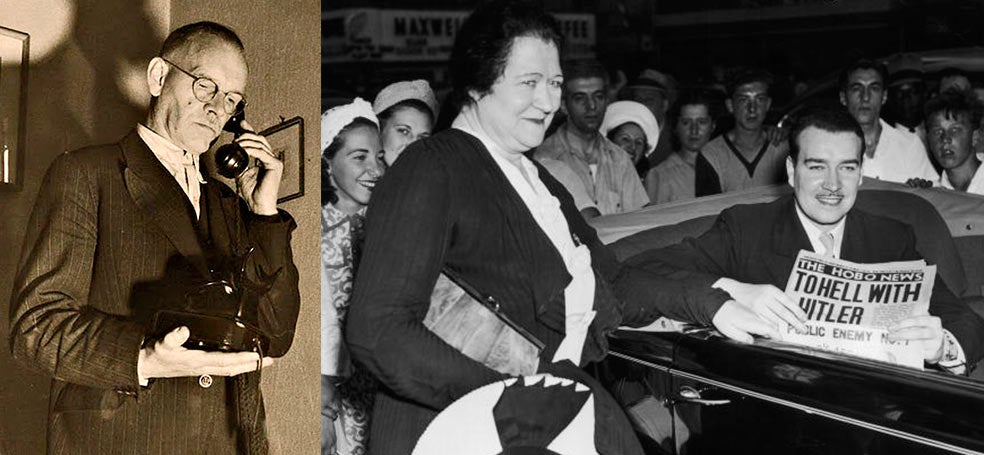 Alois, medio hermano del Führer y abuelo de los últimos Hitler. A la derecha, William Patrick, sobrino de Hitler, y su madre, Brigid, cuñada del dictador.