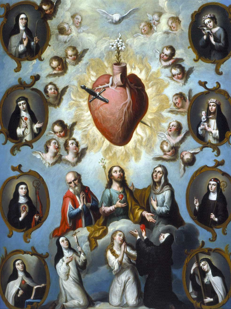 El pintor mexicano Juan Patricio Morlete Ruiz ilustró con su cuadro El corazón de María (1759) un importante símbolo de la espiritualidad católica. Desde hace siglos se ha vinculado el corazón con los sentimientos, también entre los egipcios y los griegos.