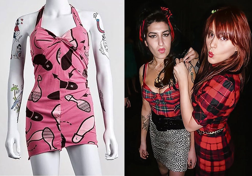 Naomi Parry conoció a Amy cuando estudiaba diseño y, poco después, se convertiría en diseñadora de la cantante. De ella son algunos de los más famosos y singulares modelos que lució en el escenario.