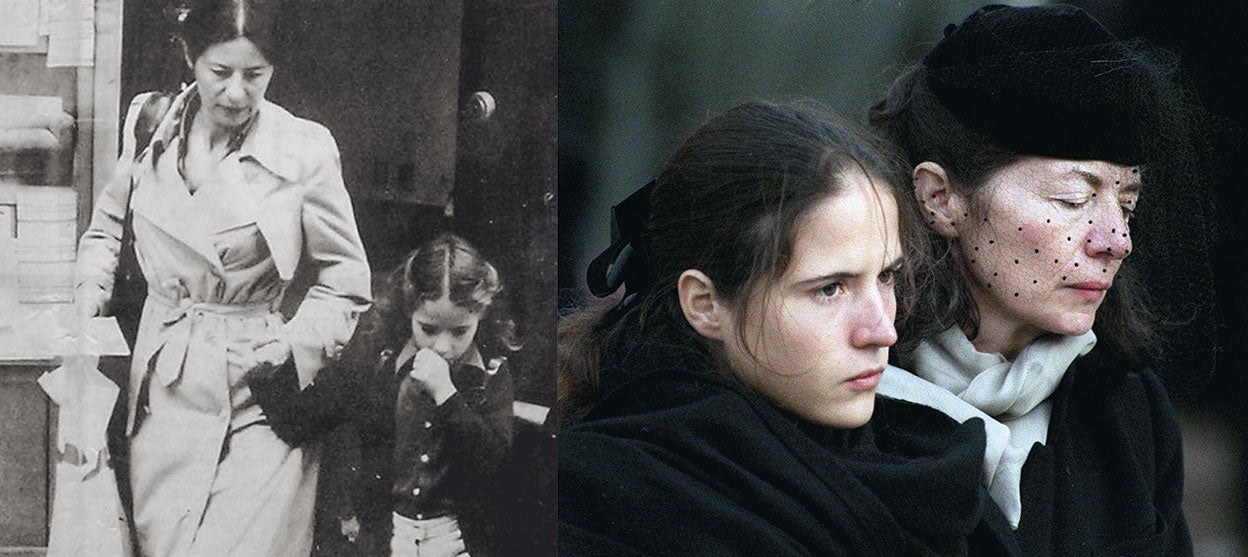 Mazarine, su hija con Anne, nació en 1974. En 1981 la revista Minute consiguió la imagen (a la izquierda) de la niña (de seis años) con su madre, pero François Grossouvre –consejero de Mitterrand y padrino de Mazarine– frenó la publicación de la foto. A la derecha, madre e hija en el entierro del político.