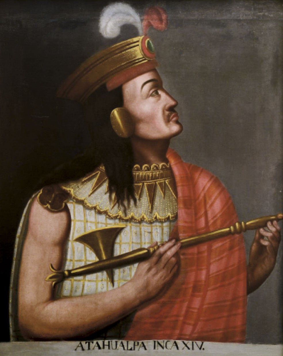 Fue el emperador que se enfrentó a Pizarro. Tras su derrota fue bautizado en la fe cristiana como Francisco de Atahualpa y ejecutado por garrote vil.