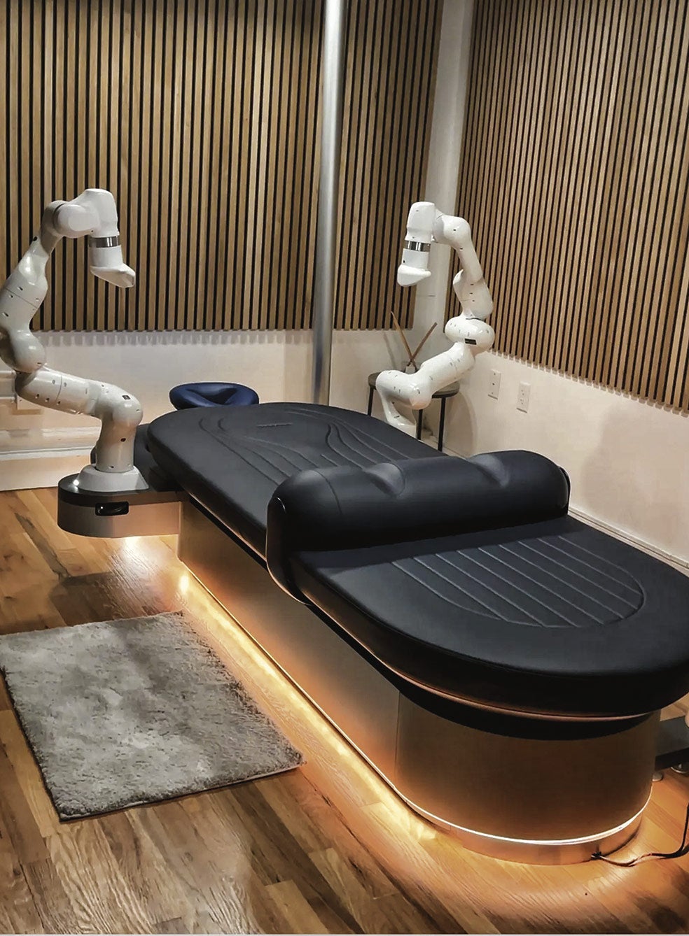 Si hace frío, los brazos tienen calefacción. Y, si el cliente está a disgusto, hay un botón de parada de emergencia.