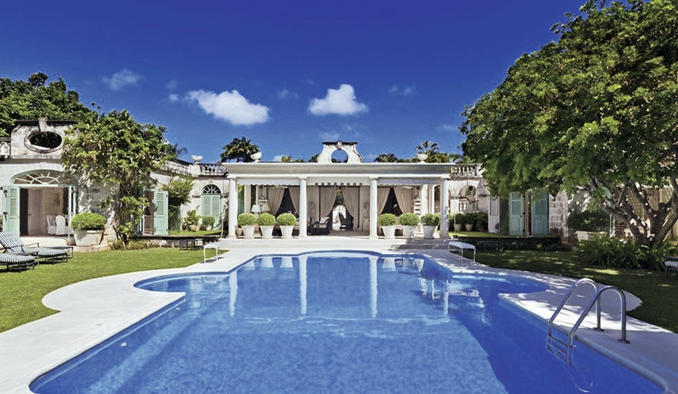 Leamigton Pavilion, una casa en Barbados, que Messel convirtió en una fantasía barroca.