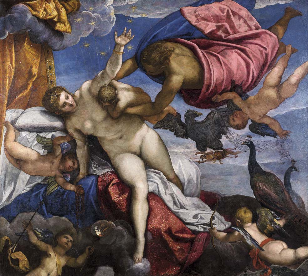 En 2007, Miguel Falomir descubrió que el nombre auténtico del pintor era Jacopo Comín. Tintoretto fue un artista longevo y prolífico; aquí El origen de la vía láctea, lo pintó con 57 años.