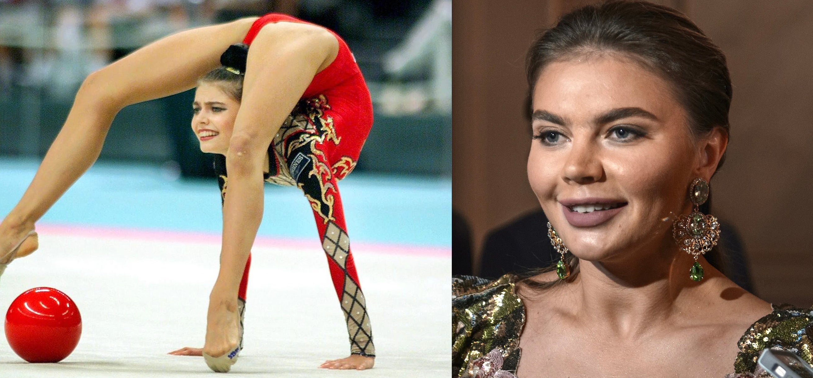 Alina Kabaeva es una premiada gimnasta que ganó cinco campeonatos europeos y un título mundial en 2003. Es muy raro verla en público, salvo en eventos relacionados con lo deportivo, como en el concierto del Bolshoi que tuvo lugar antes de la final del Mundial de Fútbol en 2018 (en la foto).