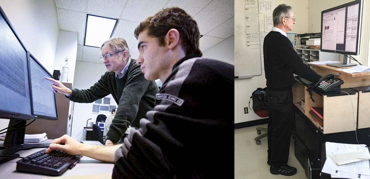 Bajo la tutela de Hinton en la Universidad de Toronto han salido brillantes científicos computacionales. El más reseñable, porque ha sido el creador del ChatGPT, es Ilya Sutskever (en la foto), que formó parte del equipo fundacional de OpenAI y se fue tras enfrentrarse a Sam Altman por la orientación de la empresa. Hinton ha trabajado durante décadas en un despacho destartalado en la universidad (a la derecha) y de pie; no podía sentarse por una lesión en la espalda.