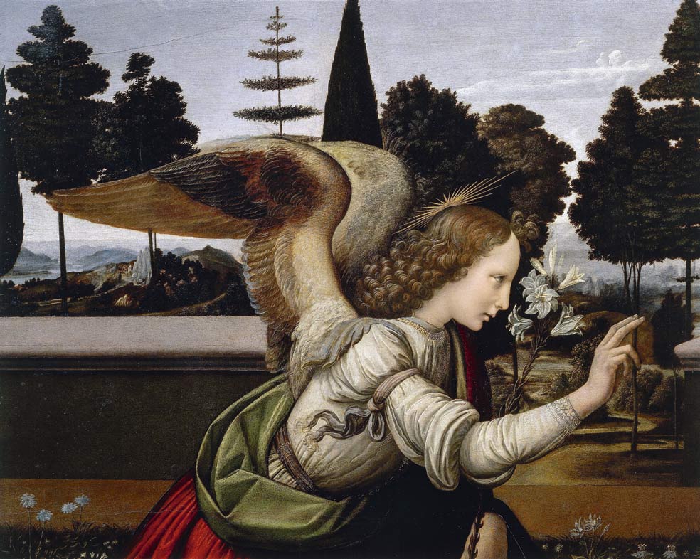 El pintor vio la naturaleza como nunca la había percibido nadie antes, como un milagro, como una acumulación de enigmas que había que resolver, como se aprecia en este detalle de La Anunciación.