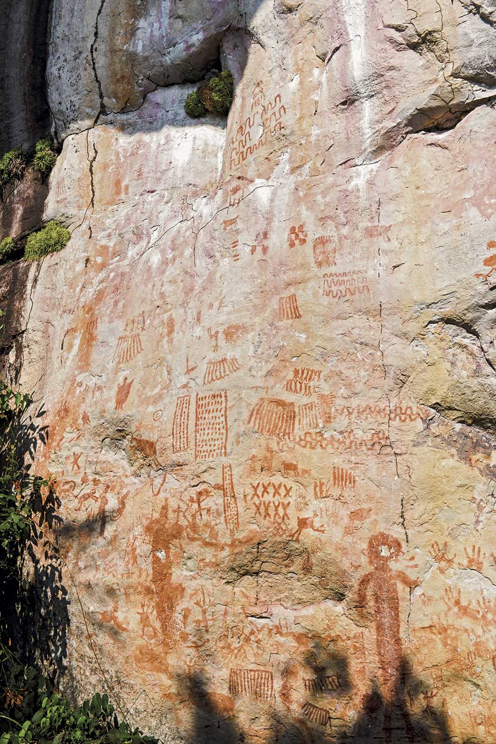 Hay escenas de caza, un parto, y símbolos geométricos de los que se desconoce el significado. Además, hay impresas palmas de manos, como si se tratara de firmas.