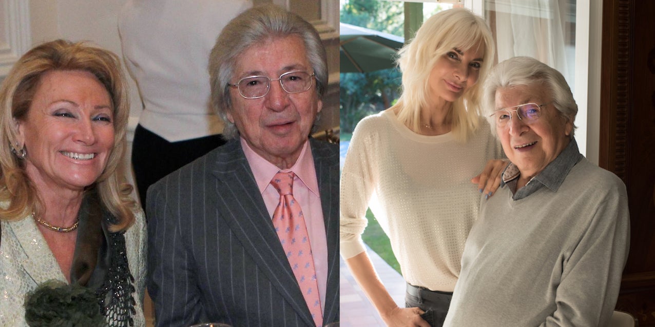 El genial compositor (a la izquierda) con su segunda esposa, Purificación Casas, madre de sus cuatro hijas. A la derecha, el músico con una de ellas, Alejandra Beigbedere, que acaba de publicar su nuevo libro: Una pluma en el aire, editado por Grijalbo.