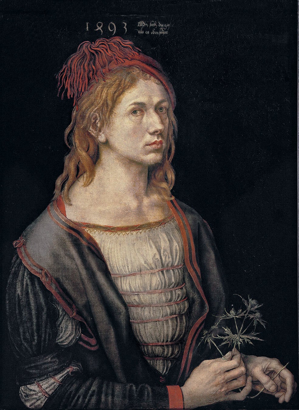 Este autorretrato tiene una inscripción que habla de su boda forzosa: «Mis asuntos marchan según ordenan desde lo alto».