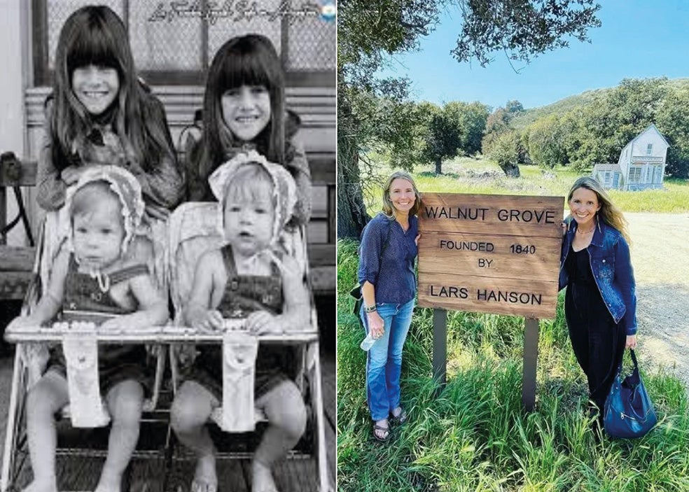 Las dos niñas pequeñas de la serie eran interpretadas por gemelas para cumplir los horas limitadas que pueden trabajar los más pequeños. A Carrie Ingalls la interpretaron Lindsay y Sidney Greenbush (a la izquierda, las morenas mayores) que no se dedicaron luego a la actuación sino al deporte y los caballos. A Grace (que empezó siendo un bebé), la interpretaron las gemelas Brenda y Wendi Turnbaugh (a la derecha), que sí han seguido vinculadas al cine.