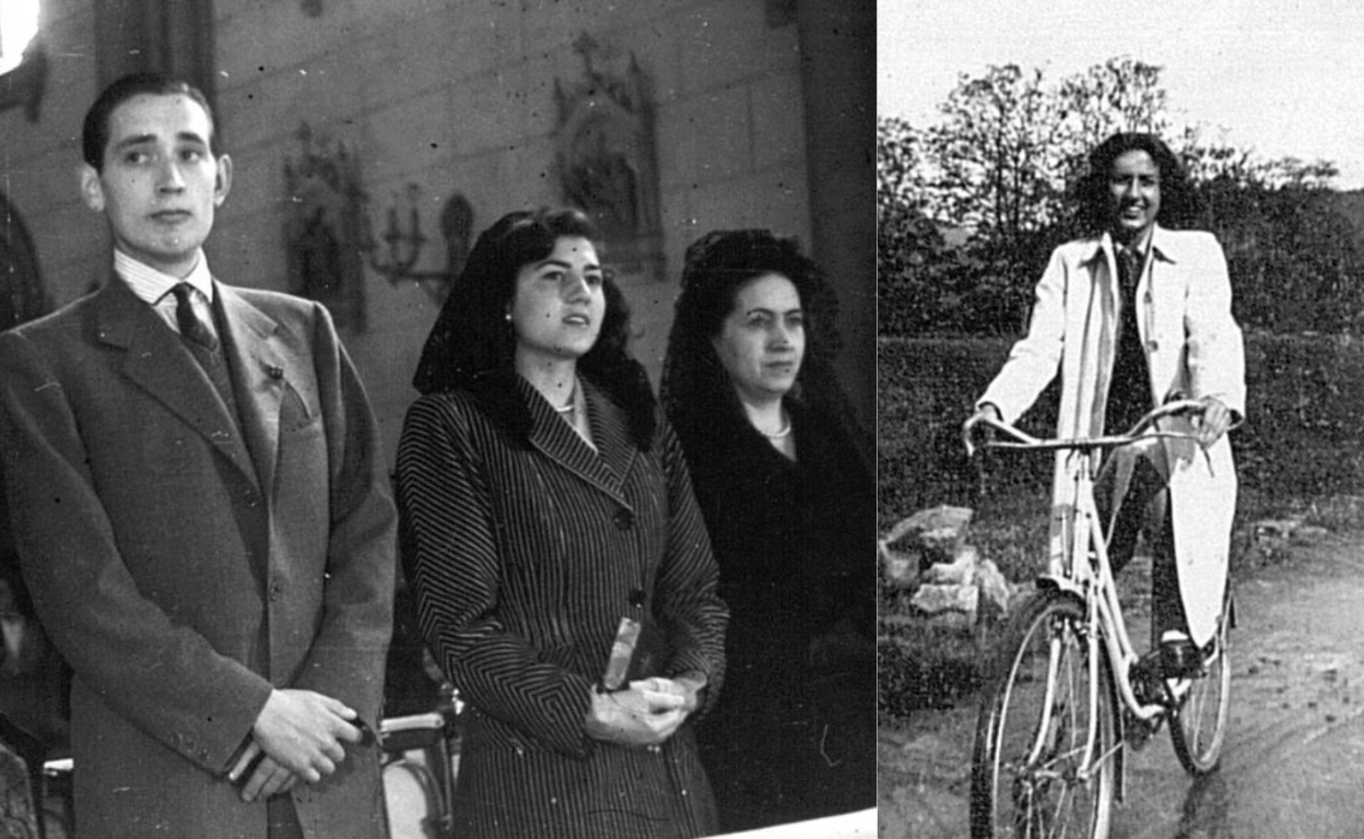 Ángeles de Castro y Miguel Delibes se casaron en 1946 vestidos de calle. No quisieron ir de blanco y chaqué. El regalo de boda de ella fue una máquina de escribir y el de él a ella, una bicicleta (foto de la derecha).