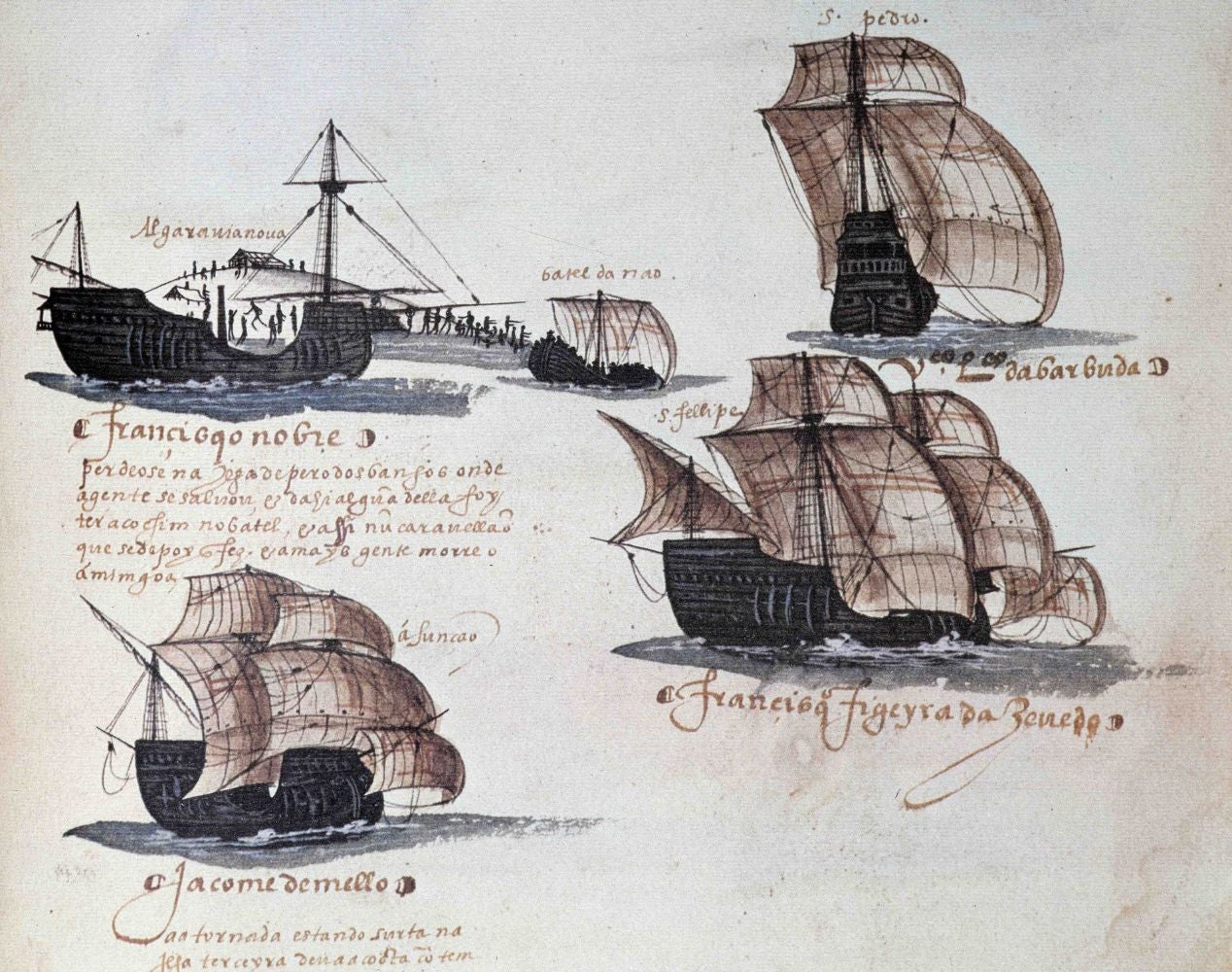 En 1497 partieron de Portugal casi 200 hombres a bordo de tres carracas (naves como las de esta ilustración) y una carabela. Bordearon África, se enfrentaron a vientos, accidentes, motines, ataques y enfermedades; y en 1498 arribaron a Calicut, en la India. Solo regresaron dos de las cuatro naves.