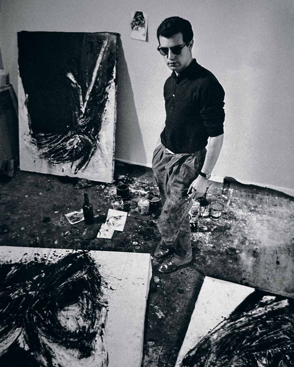 El pintor en su estudio con 24 años.