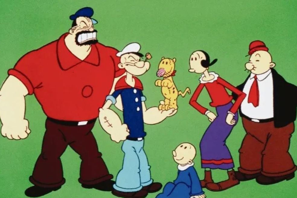 Los otros personajes regulares en la serie, además de Popeye y Olivia, eran su archienemigo Brutus; un vividor glotón llamado Pilón; un bebé que Popeye recibe por correspondencia y al que bautizó Cocoliso y un animal amarillo traído de África llamado Eugenio, el genio (en inglés, Eugene The Jeep, supuestamente la inspiración, por su habilidad para colarse en cualquier sitio, para que el todoterreno creado en 1950 sea hoy conocido como 'jeep').