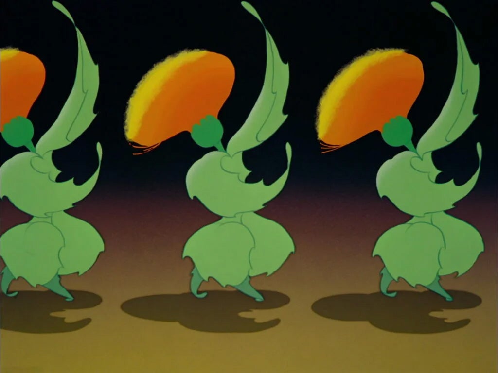 Imagen secundaria 2 - Una danza coral. La película cuenta con más de 500 personajes. La célebre secuencia del ballet con toques cómicos entre elefantes, caimanes, hipopótamos y avestruces fue una idea del propio Walt Disney. En la producción trabajaron más de 1000 dibujantes y técnicos.