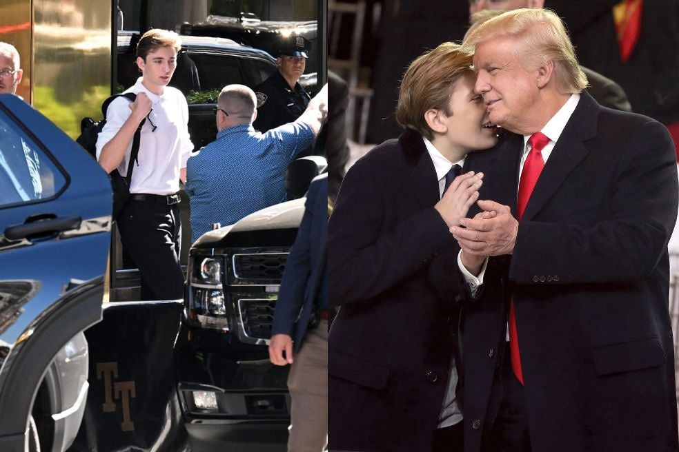 No es frecuente ver a padre e hijo tener gestos cariñosos entre ellos, pero en la campaña de 2016 sí se registraron algunos. Desde el año pasado, Barron estudia en la escuela de negocios de la Universidad de Nueva York, adonde llega siempre rodeado de extraordinarias medidas de seguridad.