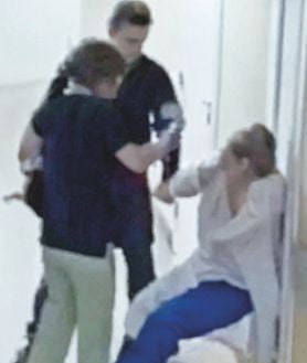 Imagen secundaria 2 - Violencia en la consulta. Distintas escenas de agresiones en centros médicos grabadas por las cámaras de vigilancia.