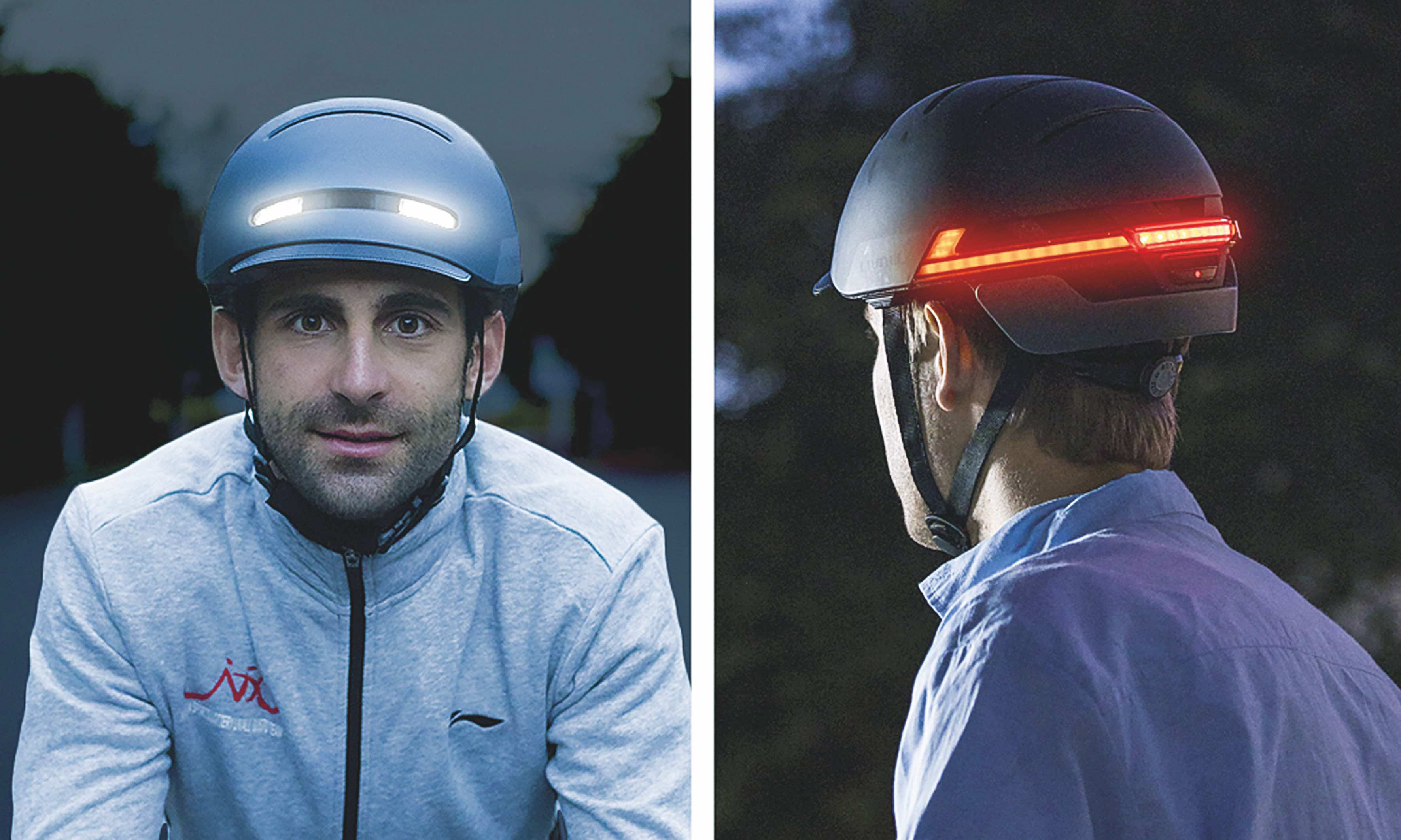 Luces led traseras para ciclistas que funcionan como luces de freno e indican cambios de dirección. Llevan también delanteras.