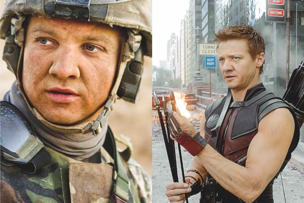 Decidió ser actor muy joven, pero su carrera tardó en despegar. Fue en 2007 cuando Kathryn Bigelow lo eligió como protagonista de En tierra hostil (izda.). Luego se convirtió en héroe de acción y vinieron Misión: Imposible, Los Vengadores, El legado de Bourne, Ojo de Halcón (dcha.)...