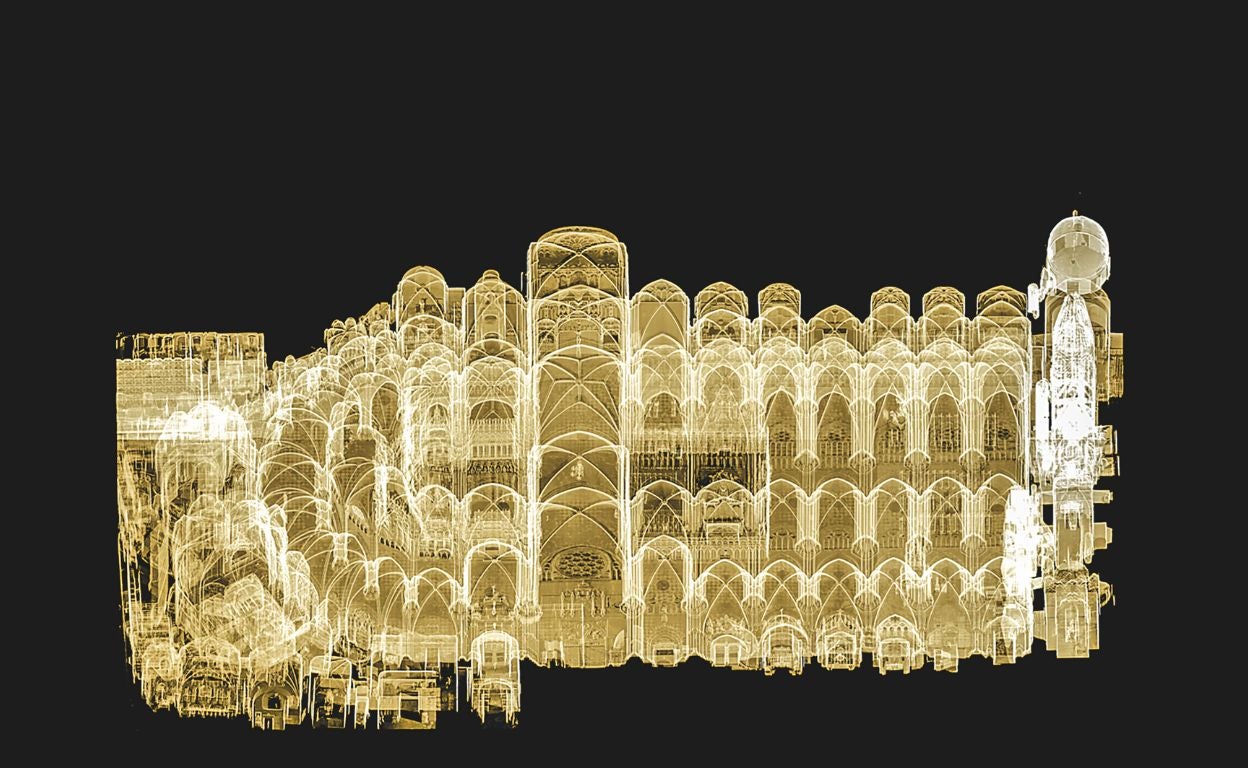 Gemelo digital completo de la catedral primada de Toledo basado en cerca de 1700 escaneos que han generado un mapa de 68.000 millones de puntos. Este modelo tridimensional procesa datos de cientos de sensores distribuidos por el templo. Revolucionó su preservación.