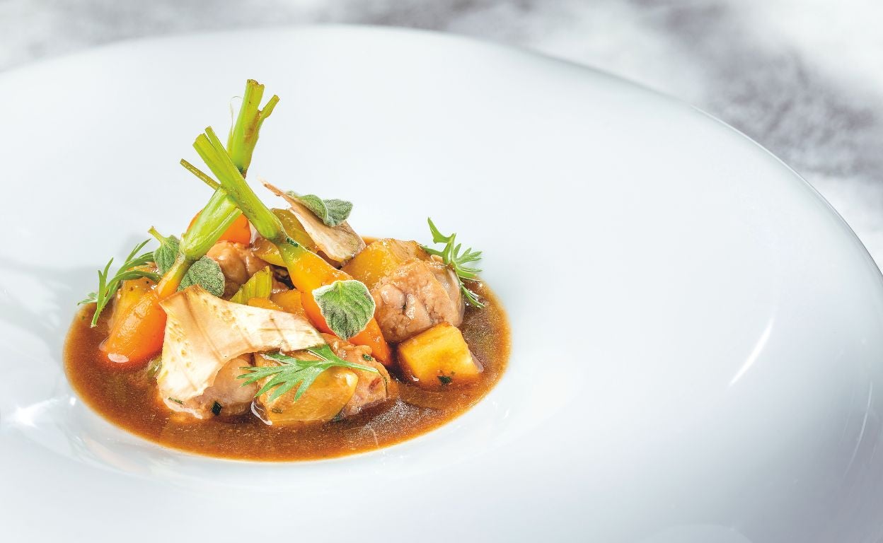 Mollejas de cordero con verduras